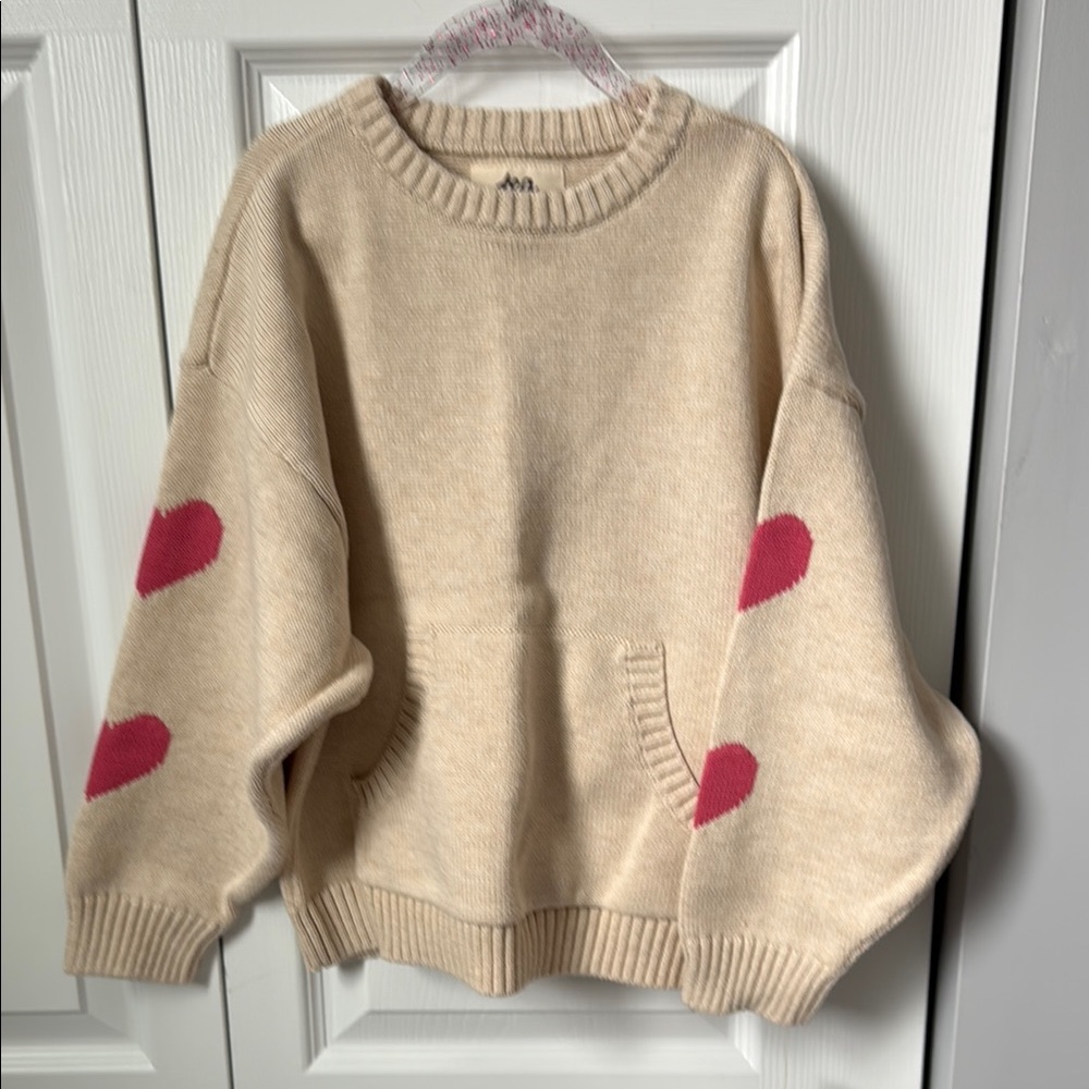 Tea collection heart sleeve sweater